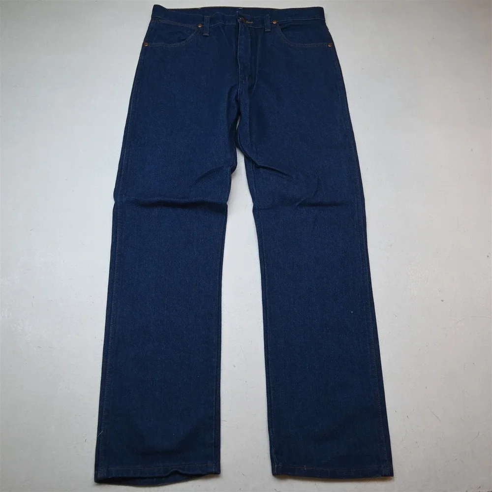 Wrangler 35x32 Dark Denim 13MWZ Cowboy Cut 100% Cotton Mens Jeans